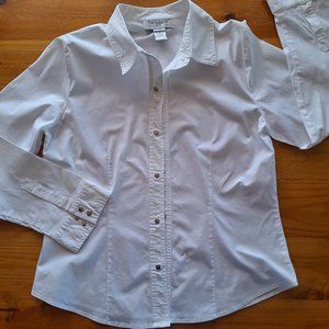 Vintage Tribeca Studio Long Sleeve Snap-up Top